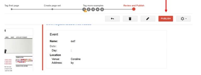 Publish button - Data-Highlighter
