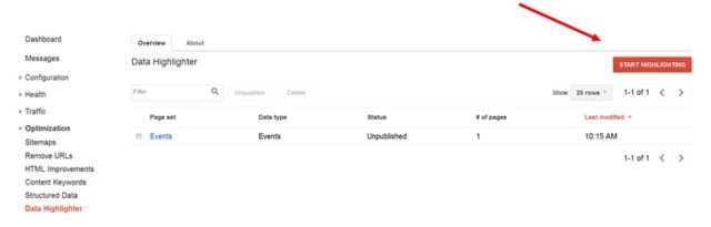 Start Marking - Data Highlighter