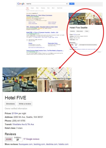 example of a Google search results page with a Google local