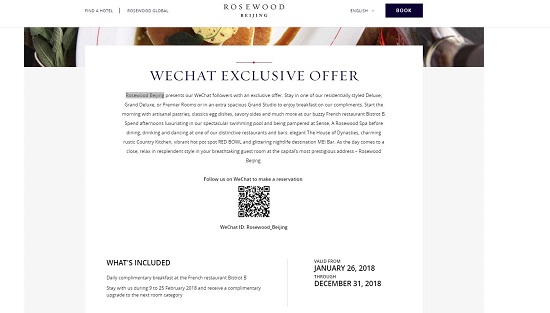 WeChat - popular platform to attract Chinese guests