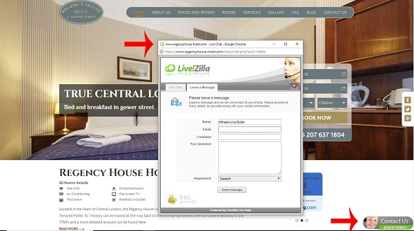 Website live chat