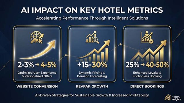 השפעת AI על מדדי מפתח במלונות